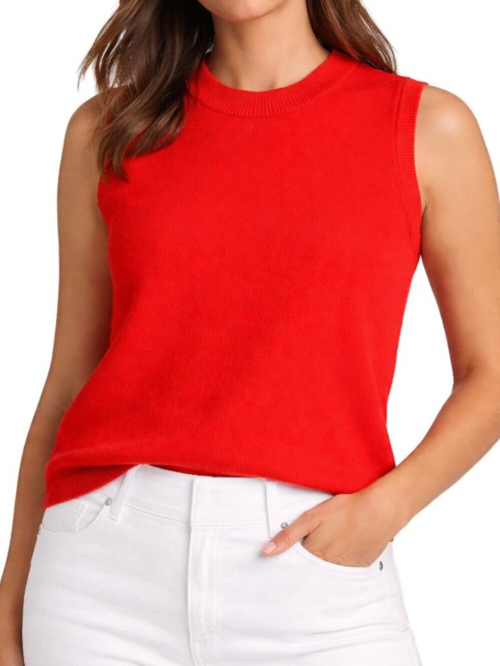 Talbott Traveler Orange Sleeveless Shell Top Knit Tank Vintage 80s Size L